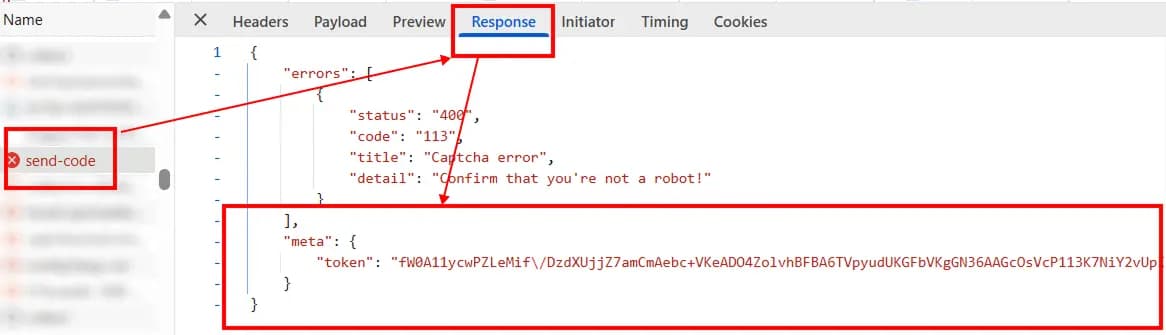 Where to find Hunt X-HD and meta.token in DevTools